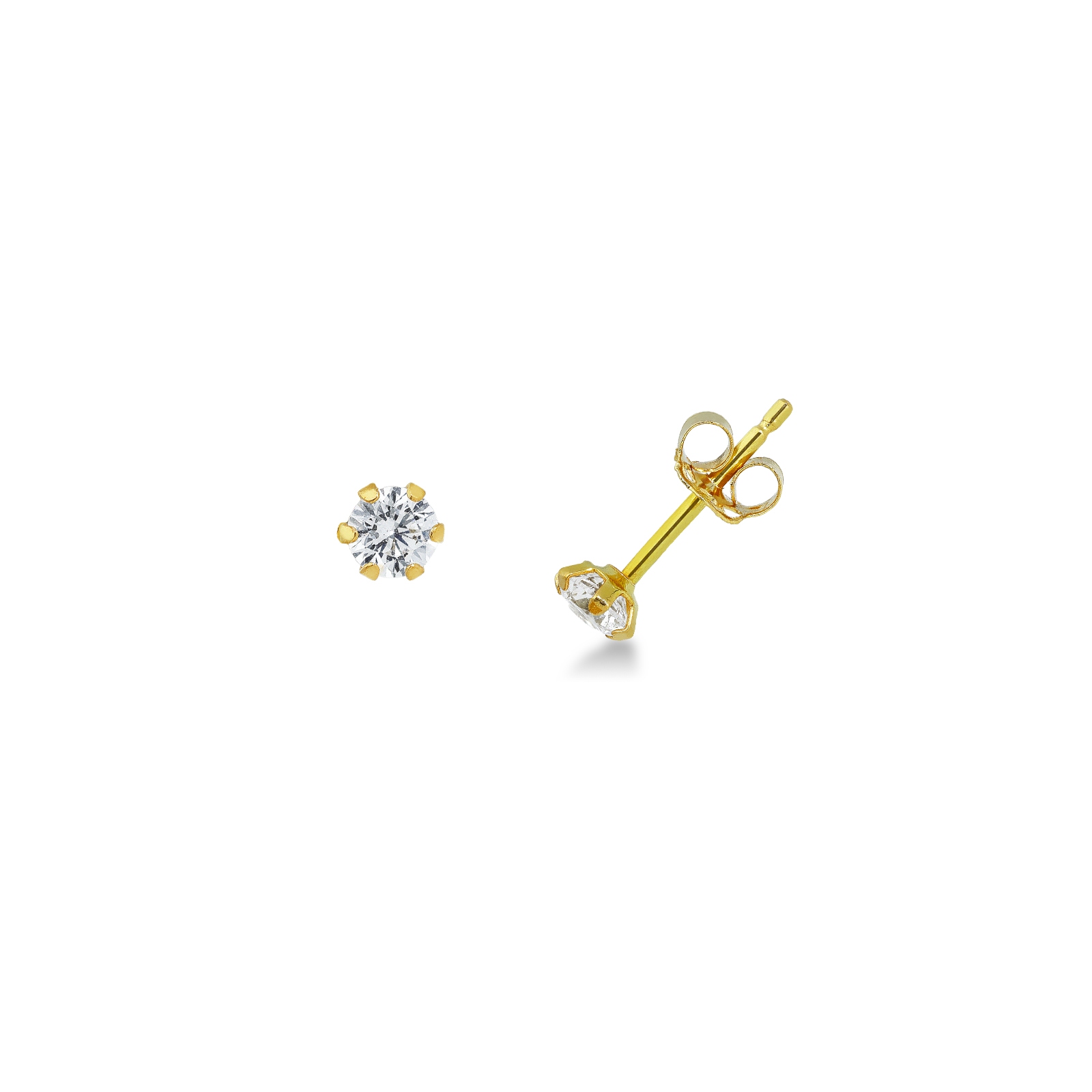 Orecchini In Oro Bianco 18k A 4 Griffe Con Diamanti GV