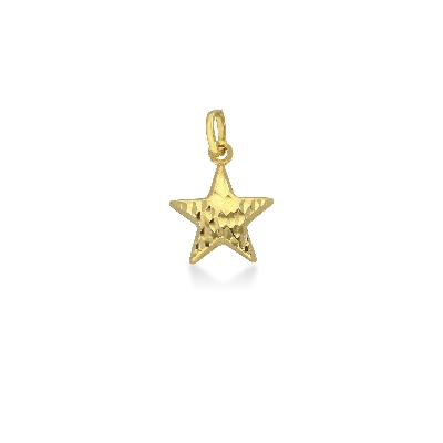 18k yellow gold diamond cut star