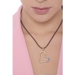 18k yellow and white gold heart shape pendant 2