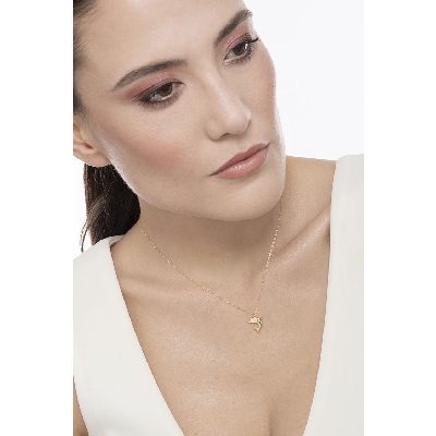 18k yellow gold necklace with dolphin pendant 