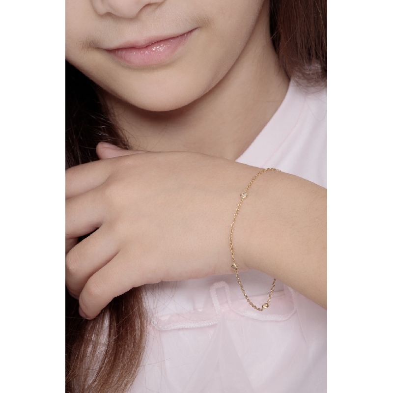 18k yellow gold with zircons 