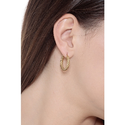 Hoop twisted earrings in yellow gold 18k
