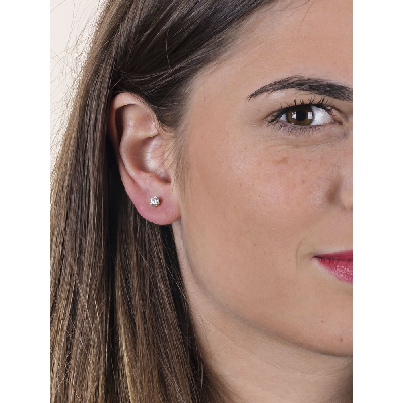 18k yellow gold zircon stud earrings 