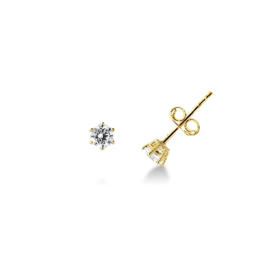 18k yellow gold zircon stud earrings 
