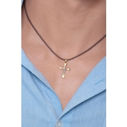 18k yellow and white gold cross pendant with Jesus 2