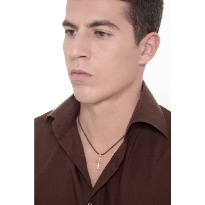 18k yellow gold cross pendant 