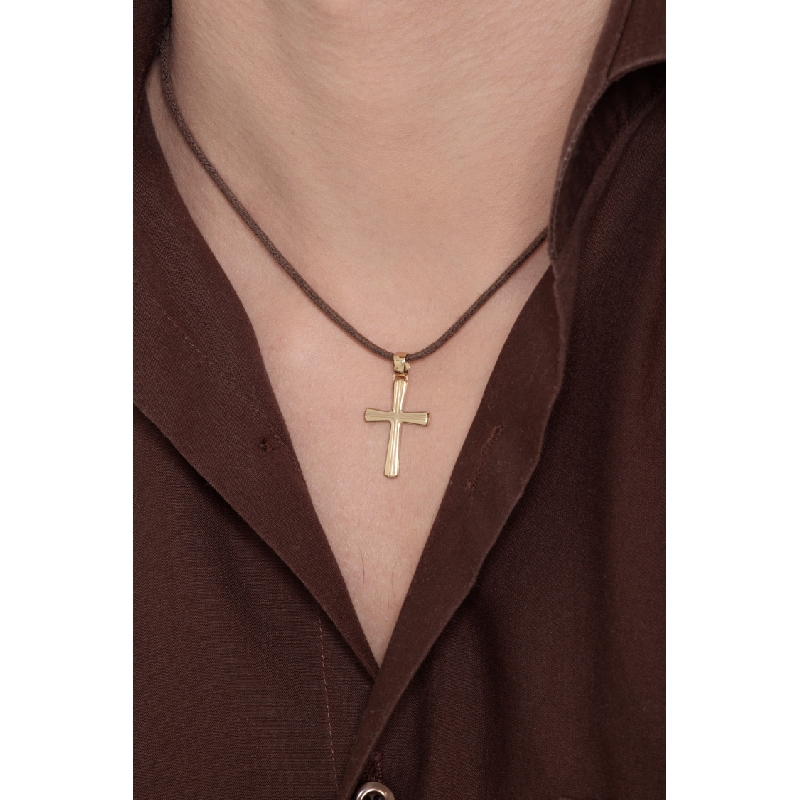 18k yellow gold cross pendant 