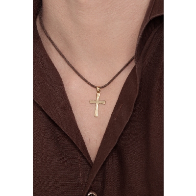 18k yellow gold cross pendant 