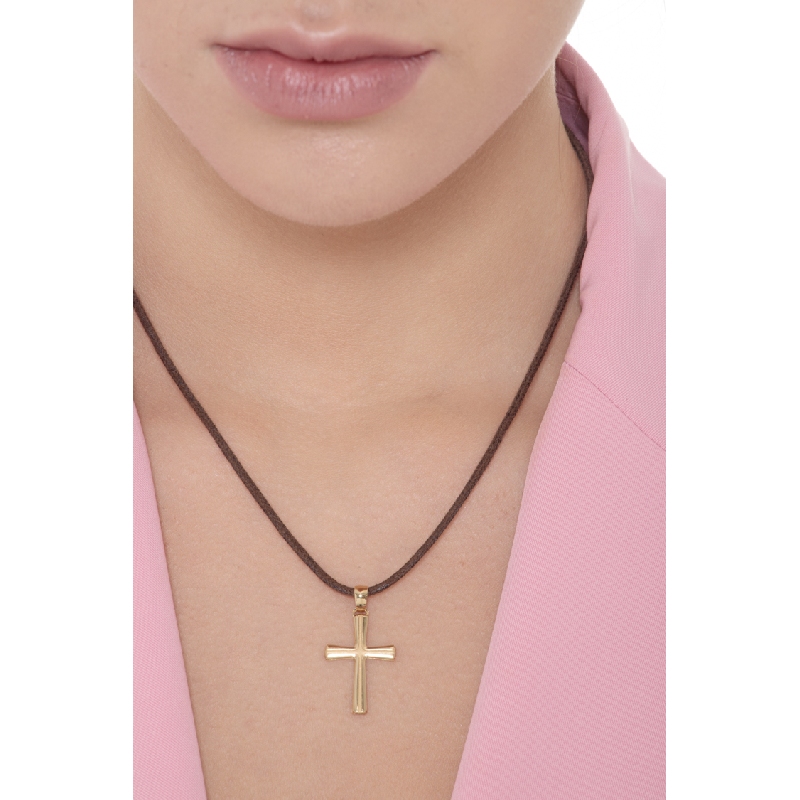 18k yellow gold cross pendant 