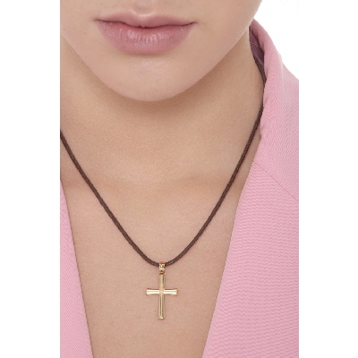 18k yellow gold cross pendant 
