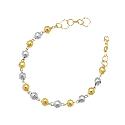 Alternate spheres bracelet in 18k white and yellow gold
