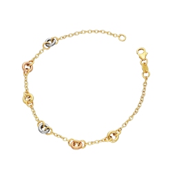 Chain bracelet in 18k rose, white and yellow gold 