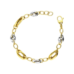 Fancy bracelet in 18k white and yellow gold