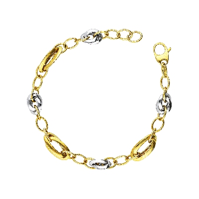 Fancy bracelet in 18k white and yellow gold