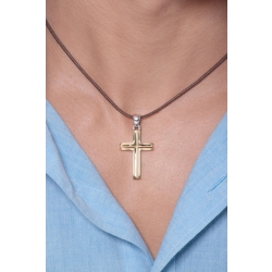 18k yellow gold cross with 18k white gold hook 2