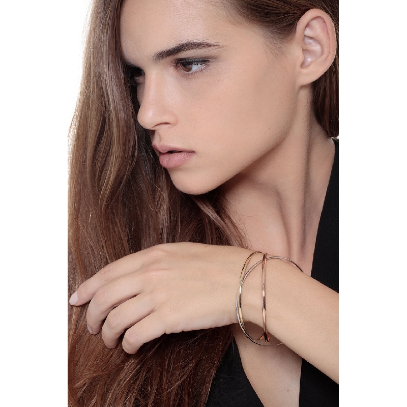 18k yellow, white and rose gold rigid bracelet