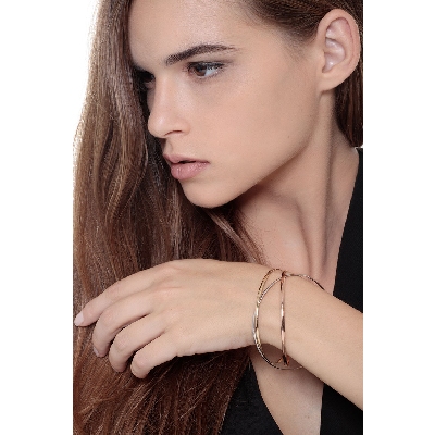 18k yellow, white and rose gold rigid bracelet