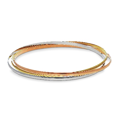 18k yellow, white and rose gold rigid bracelet