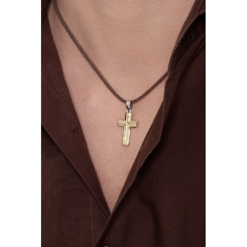 18k yellow gold cross pendant 