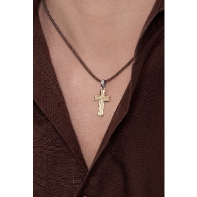 18k yellow gold cross pendant 