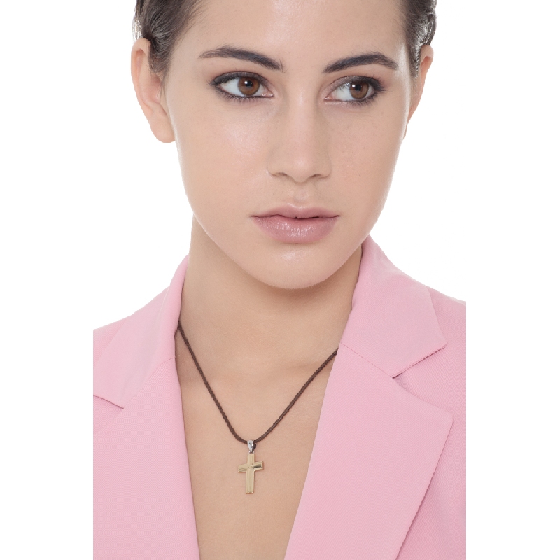 18k yellow gold cross pendant 