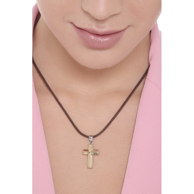 18k yellow gold cross pendant 