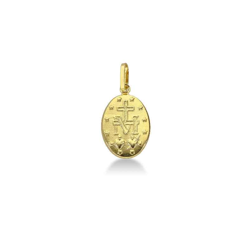 18k yellow gold Virgin Mary pendant