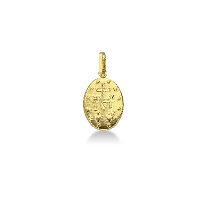 18k yellow gold Virgin Mary pendant
