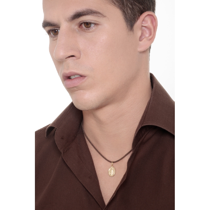 18k yellow gold Virgin Mary pendant