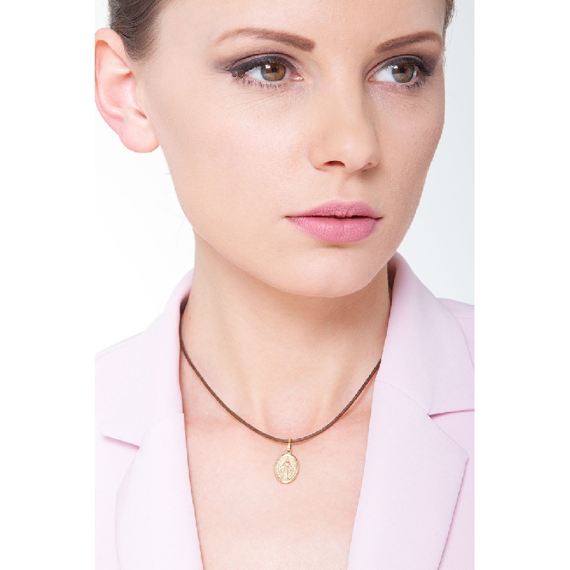 18k yellow gold Virgin Mary pendant