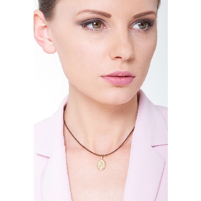 18k yellow gold Virgin Mary pendant