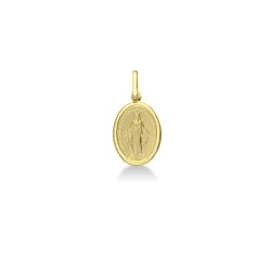 18k yellow gold Virgin Mary pendant