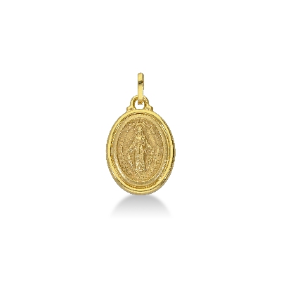 Medaglia sacra con Madonna in oro giallo 18k