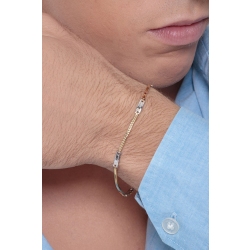 18k white and yellow gold bracelet with little bars 2