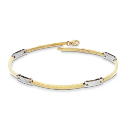 18k white and yellow gold bracelet with little bars