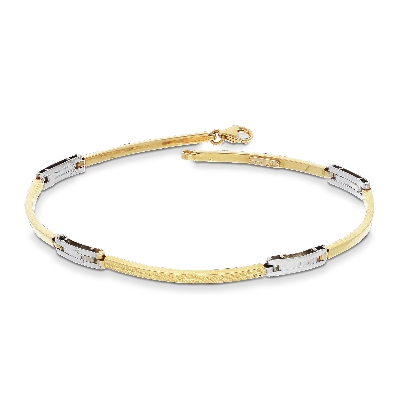 18k white and yellow gold bracelet with little bars