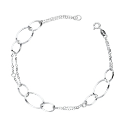 Fancy oval sections bracelet in 18k white gold