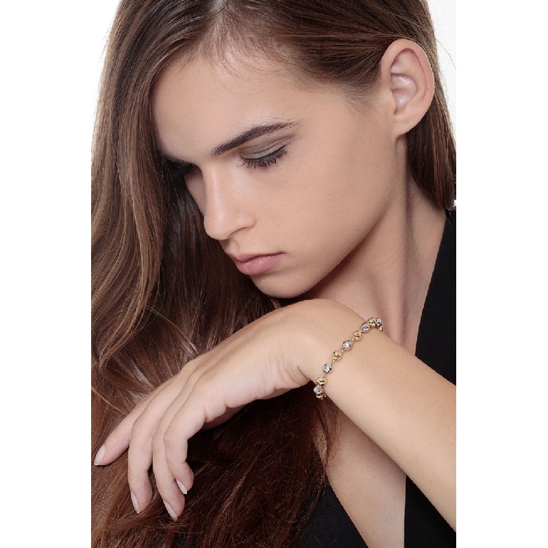 18k yellow and white gold spheres bracelet