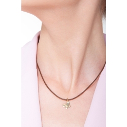 Butterfly pendant with 3 zircons in 18k yellow gold 2