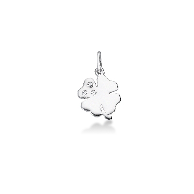 Four- leaf clover pendant in 18k white gold