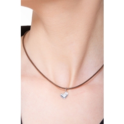 Heart pendant with cubic zirconia in 18k white gold 2