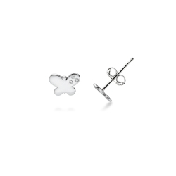 Butterfly earrings with round cut zircon