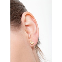 Heart earrings with zircons in 18k yellow gold 2