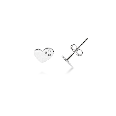 Heart earrings with zircons