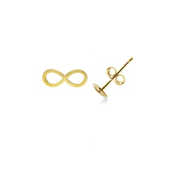 18k yellow gold infinity symbol earrings