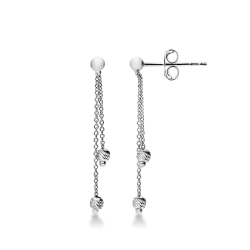 18k white gold earrings with diamond cut spheres 