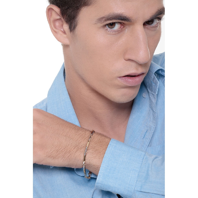 Bracelet 18k White Gold, Gold with small bars