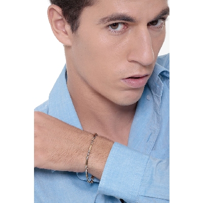 Bracelet 18k White Gold, Gold with small bars