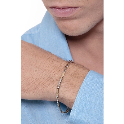 Bracelet 18k White Gold, Gold with small bars