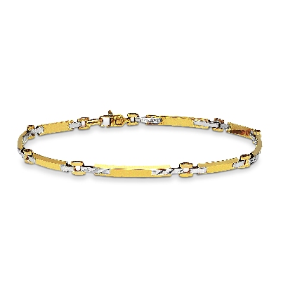 Bracelet 18k White Gold, Gold with small bars